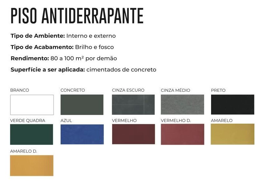 Paleta visual de Tinta para Piso A Cor Tintas