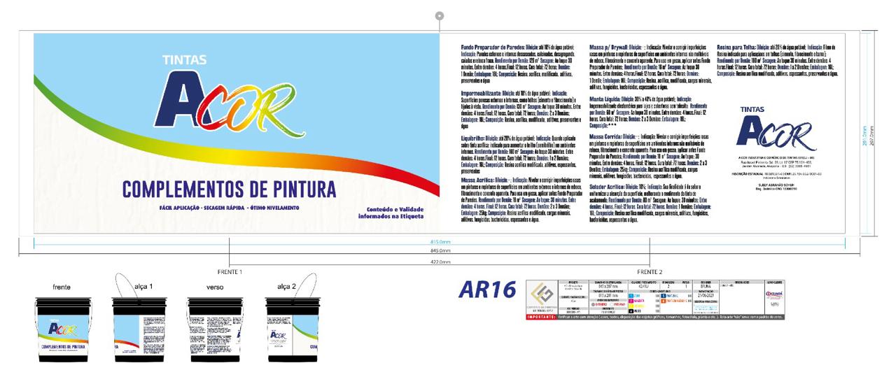Rótulo de complementos de pintura A Cor Tintas